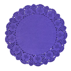 Doilies toalha de papel rendado Redondo Roxo 34,5cm 52un