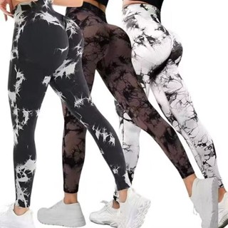 Calça Legging Esportiva Yoga Tie Dye, Legging sem costura, Empina bumbum, Academia Cintura alta. modelo-3 em Oferta na Shopee