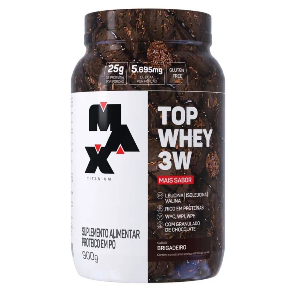 Top Whey 3w + Performance Pote 900g Max Titanium em Oferta na Shopee