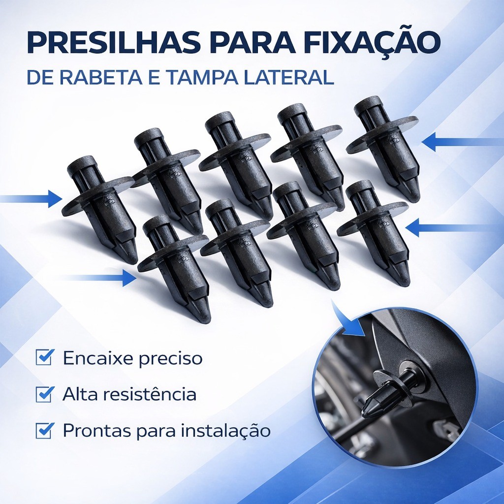10 Presilhas Fixacao Rabeta Tampa Lateral Cg 150 160 Fazer