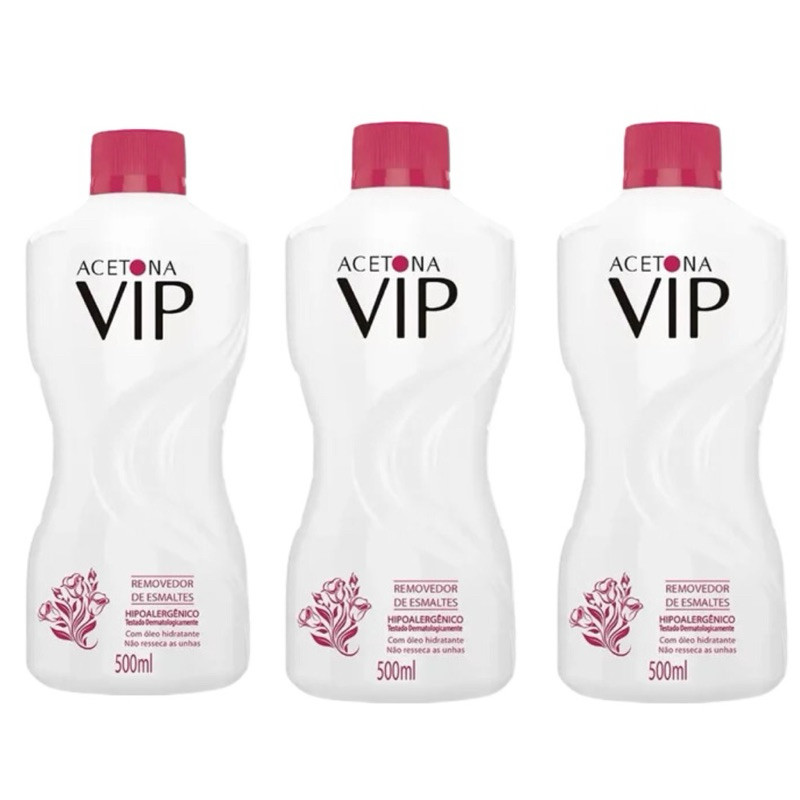 Kit C/3 Removedor Esmalte Vip 500ml