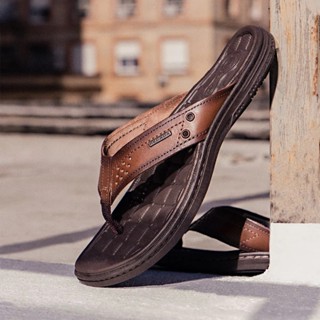 Chinelo Pegada Couro Masculino 131221 – Presente Ideal para Pai, Namorado ou Marido em Oferta na Shopee