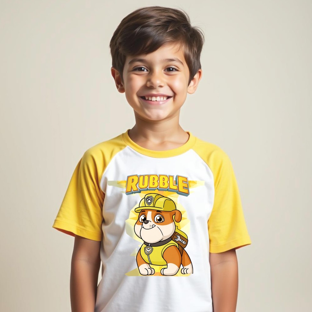 Camiseta Camisa Patrulha Canina Infantil Algodão Marshal /  Chase/ Ruble/Rocky
