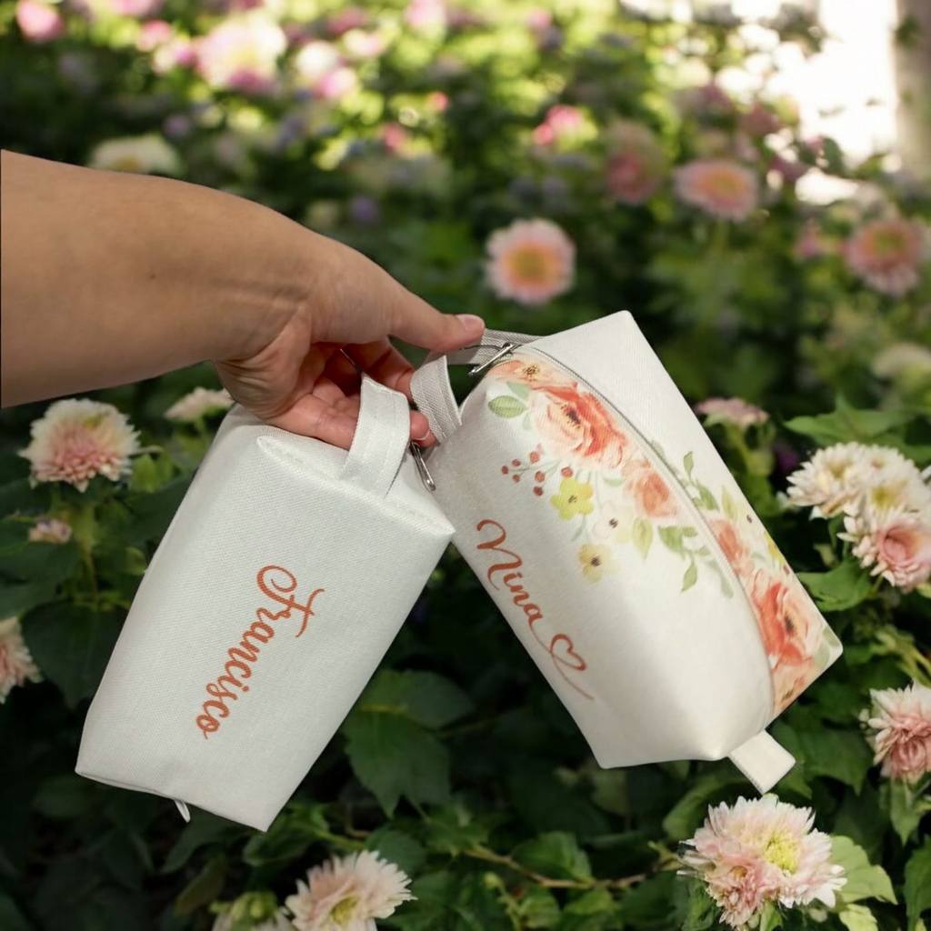 Necessaire Estojo Bolsa Bolsinha Case Personalizada Com Alça Multiuso Organizador Presente Lembrancinha Casamento Viagem