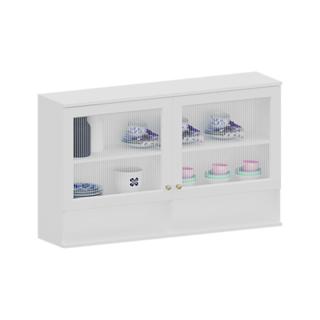 Armário Lisboa 120cm 2 Portas com Vidro Branco - Luciane em Oferta na Shopee