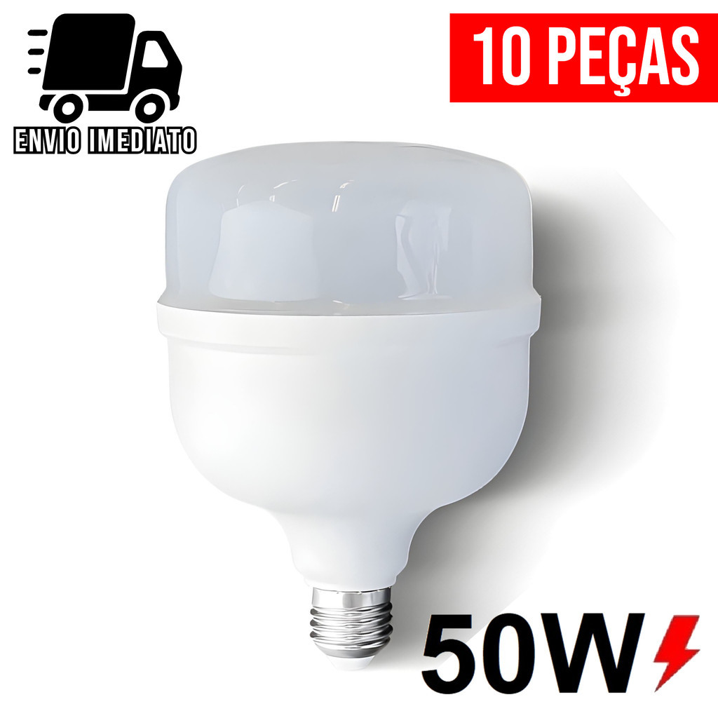 Lampada LED 50w Branco Frio 6500K E27 Bivolt Forte Iluminação e Econômica em Oferta na Shopee