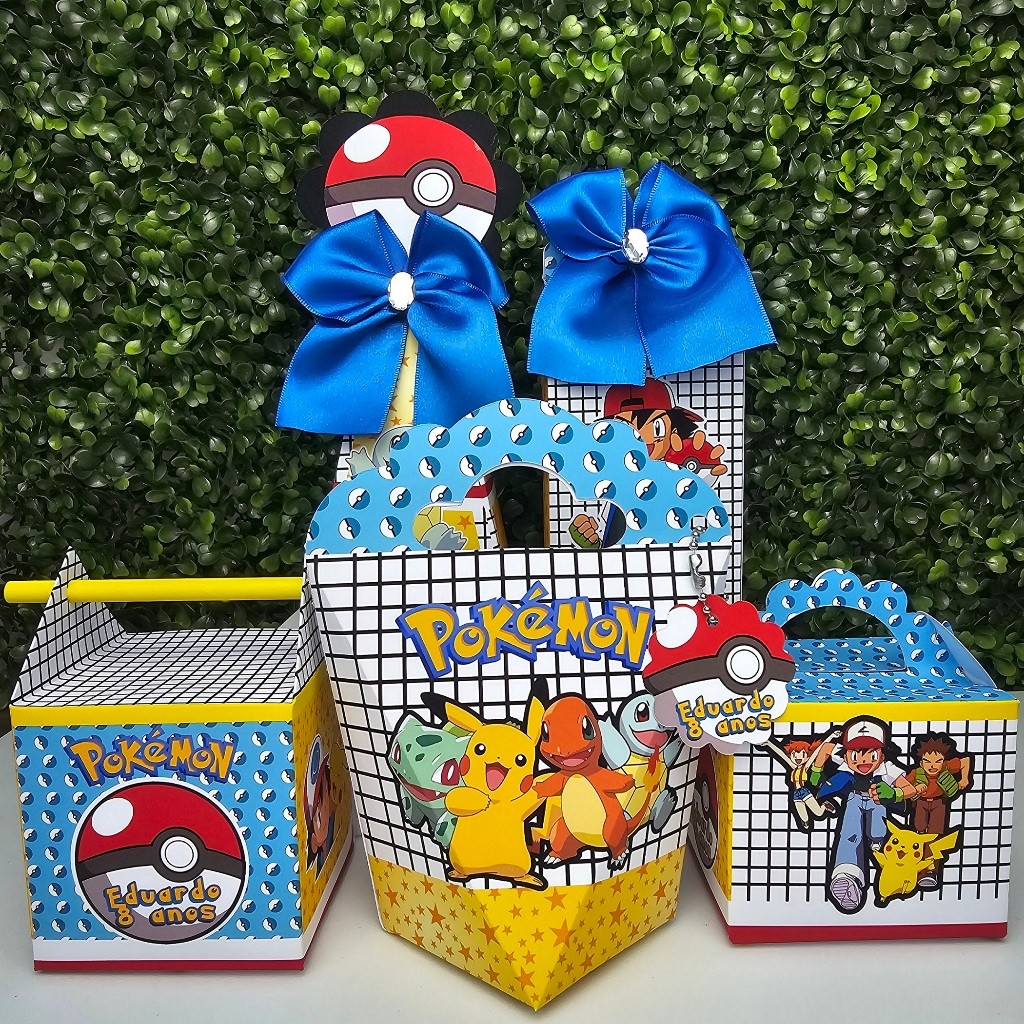 Kit Caixa Montada POKEMON - Personalizados - Festa infantil - Aniversário - Lembrancinha