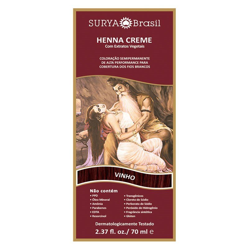Tintura Creme Henna Surya Vinho Surya em Oferta na Shopee