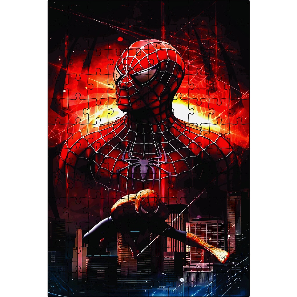 Quebra-cabeça Homem Aranha Feito em Madeira (MDF) 32X47 cm Grande A3 120 Peças