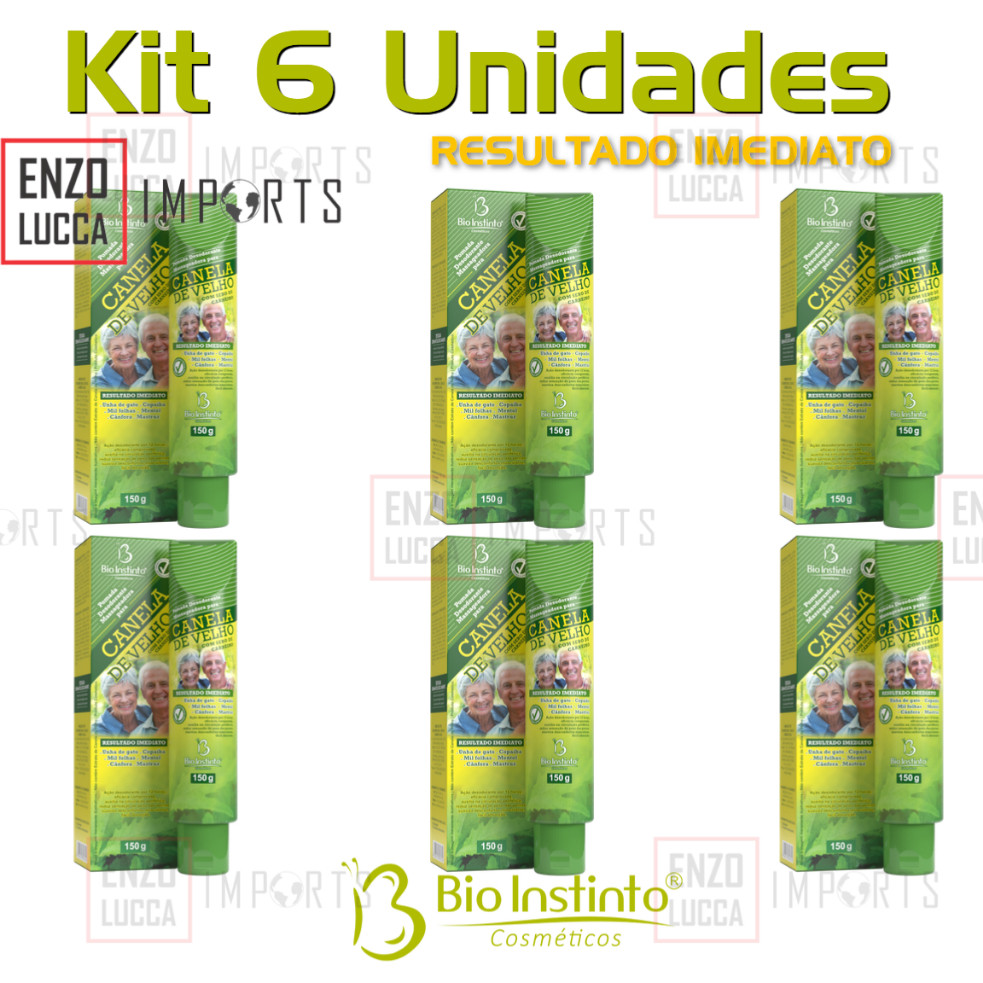 kit 06 Pomadas Massageadora Canela De Velho 150g Bio Instinto Produto Natural