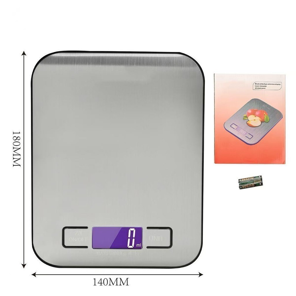 Balança Digital de Cozinha Inox alta precisão com Visor digital de ate 10Kg Entrega rápida fang