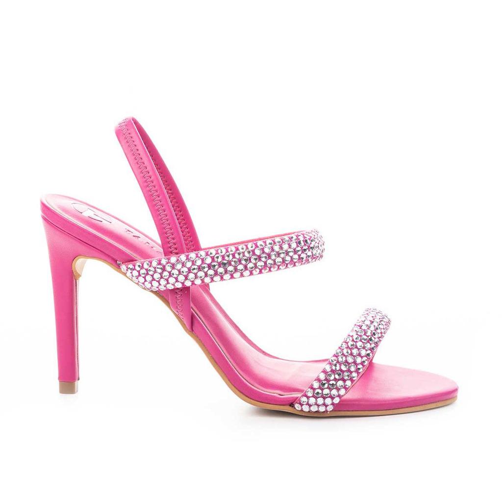 Sandália Tanara de Salto Alto Com Pedrarias em Oferta na Shopee