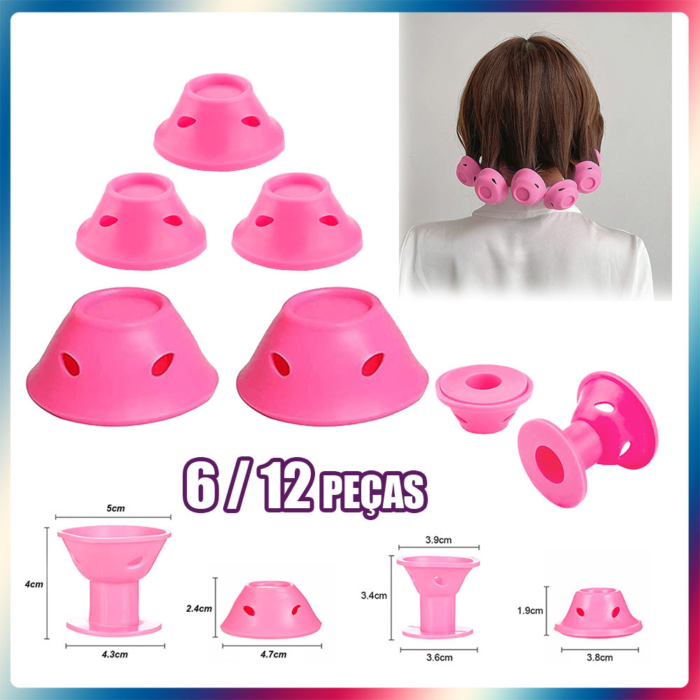 6/12 peças modelador de cabelo de Silicone macio 38/47mm modelador de cabelo sem calor adequado para uso noturno