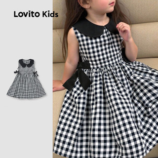 Lovito Kids Vestido Fofo Colorblock Primavera/verão Preto e Branco para Menina L160LD202 em Oferta na Shopee