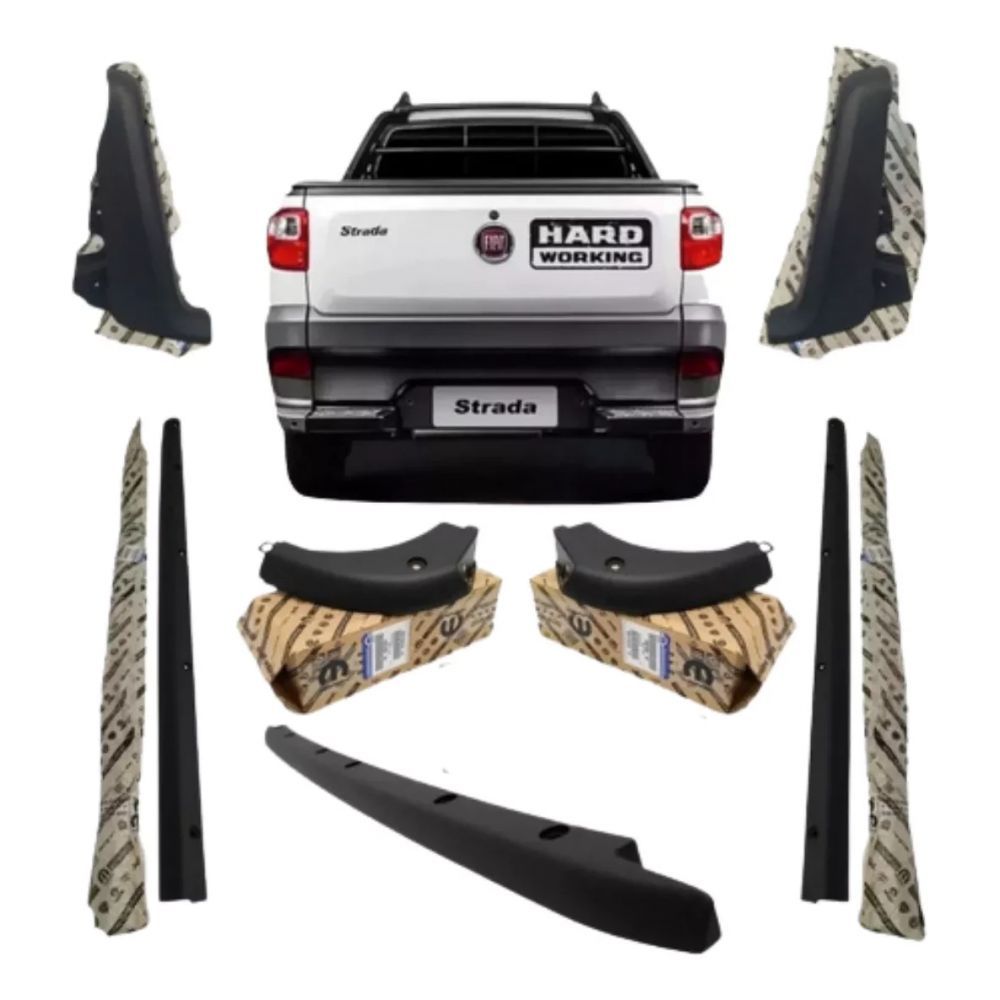 Kit Moldura Superior Caçamba Strada Simples 2014 a 2017 em Oferta na Shopee