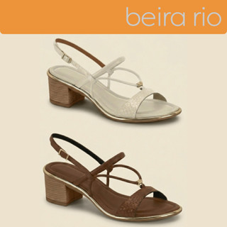 Sandália Feminina Beira Rio Salto Bloco Tiras Finas Conforto Original em Oferta na Shopee