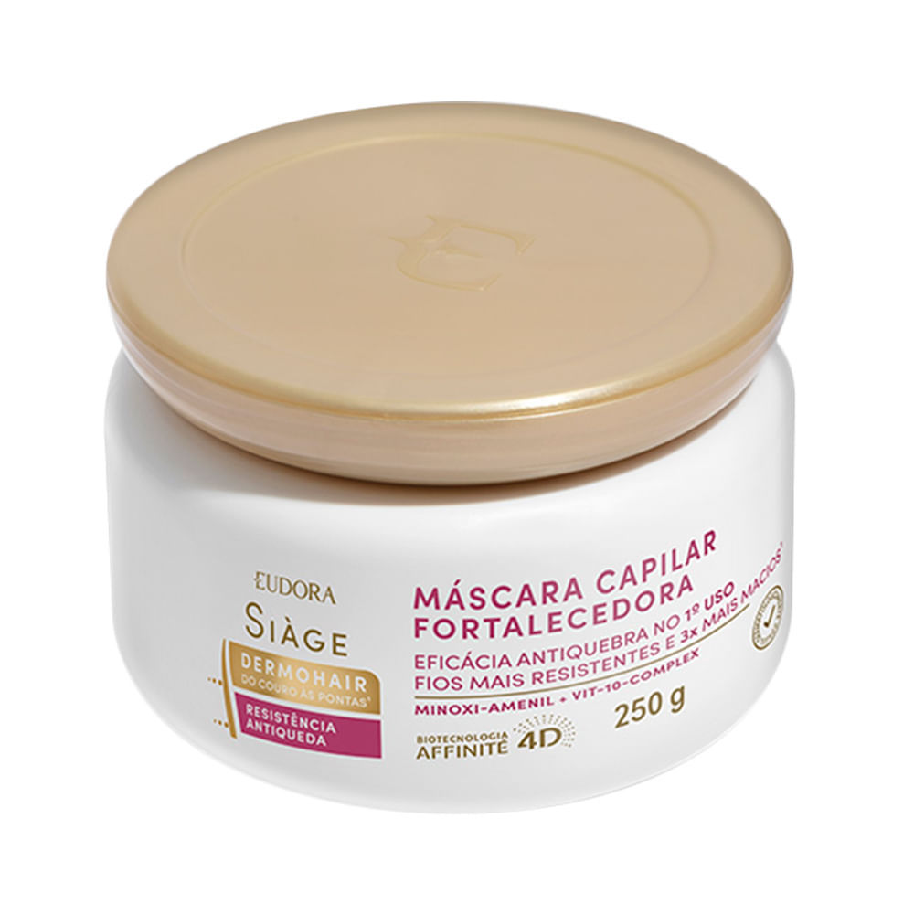 Máscara Capilar Fortalecedora Eudora Siàge DermoHair Resistencia Antiqueda 250g em Oferta na Shopee