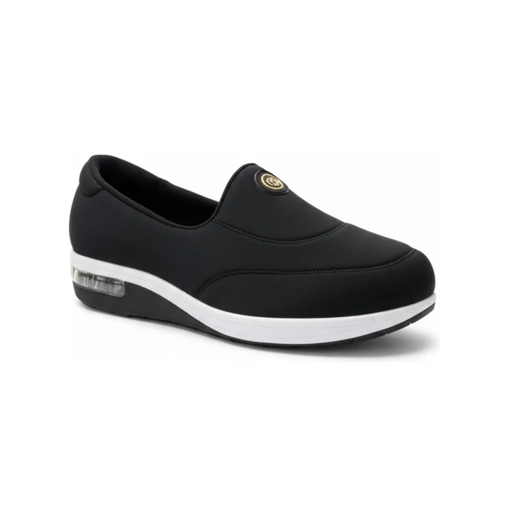 Tênis Feminino Modare Lycra Viena Preto e Dourado