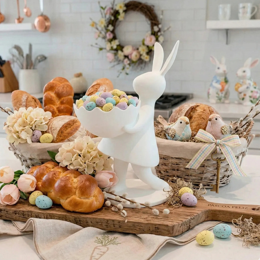 Coelho Páscoa Decorativo Enfeite Mesa Porta Ovo Doces Grande em Oferta na Shopee