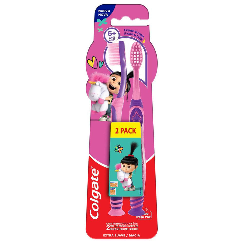 Escova Dental Infantil Colgate Smiles Agnes e Fluffy 6+ Anos 2 Unidades em Oferta na Shopee