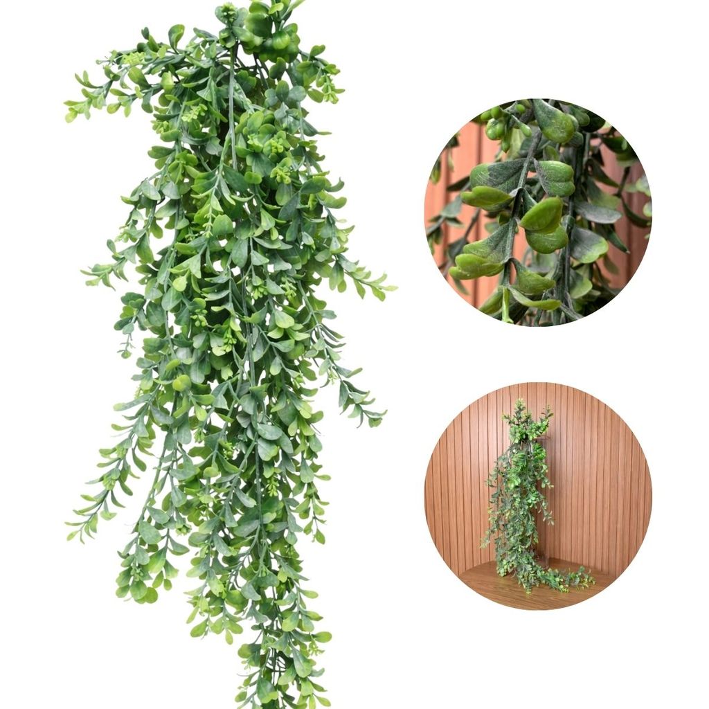 Folhagem Artificial Pendente Verde Plástico Decoração Parede