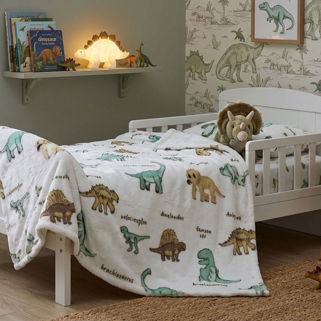 Manta Tutti Kids Infantil Solteiro 220x150cm Microfibra Flannel Estampada Dino Arco-Íris Raposa Caminhão Macio