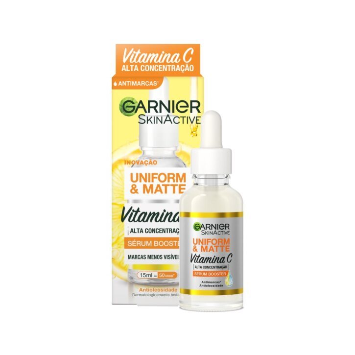 Sérum Facial Garnier Uniform Matte Vitamina C 15ml em Oferta na Shopee