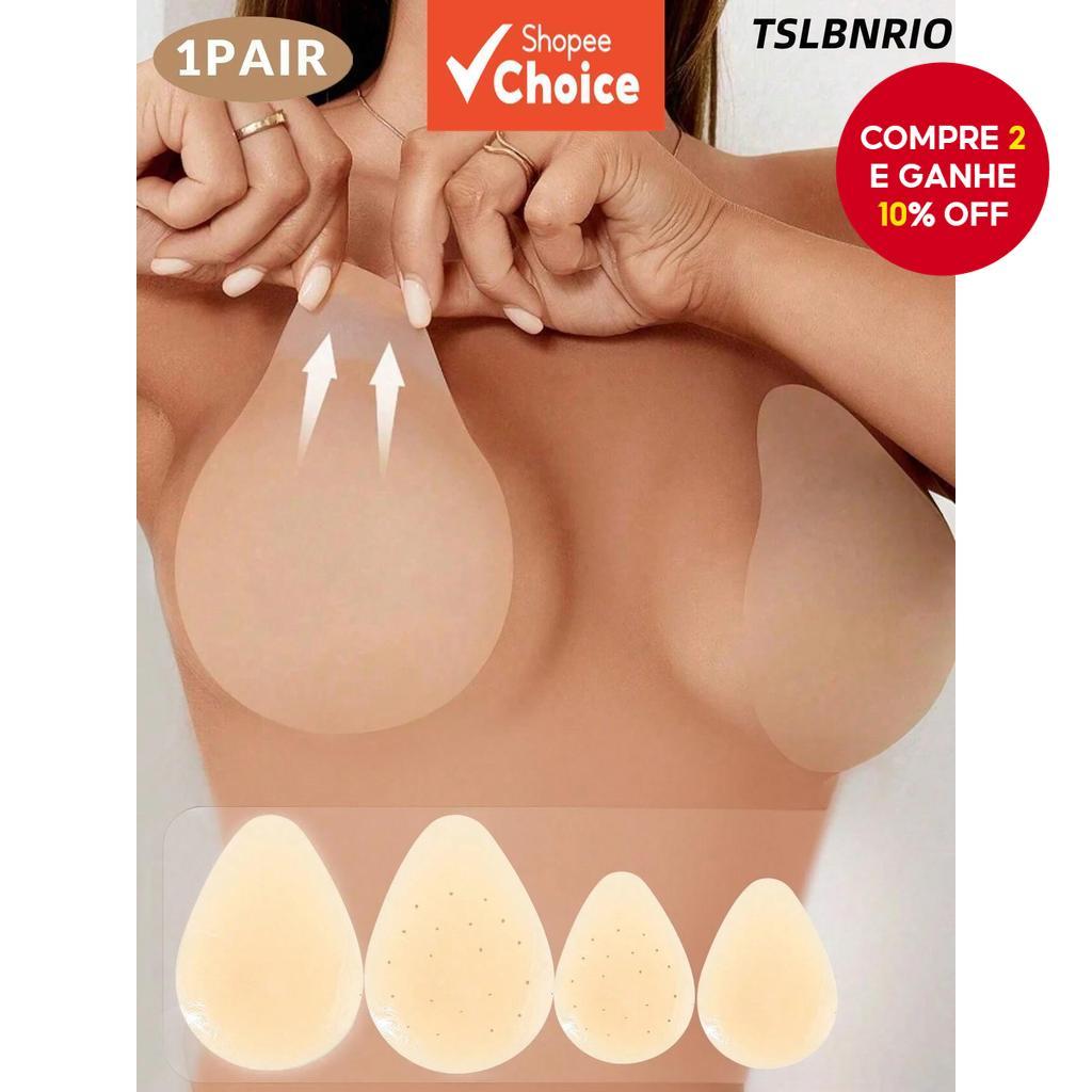 2/4pcs Protetores de Mamilos Femininos de Silicone Ultra Fino em Formato de Lágrima - Invisíveis e Sem Costura, em Oferta na Shopee