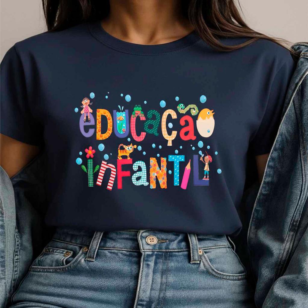 Camiseta Estampada Educação Infantil Divertido Sala de Aula Premium Estilosa Confortavel Blusao