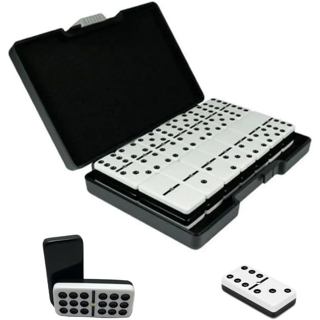 Dominó Profissional 28 Peças Dupla Face Preto e Branco Com Maleta em Oferta na Shopee