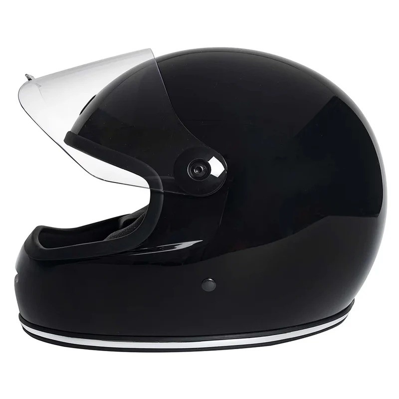 Capacete Retrô Urban Bigbore S Preto Custom Old School Moto