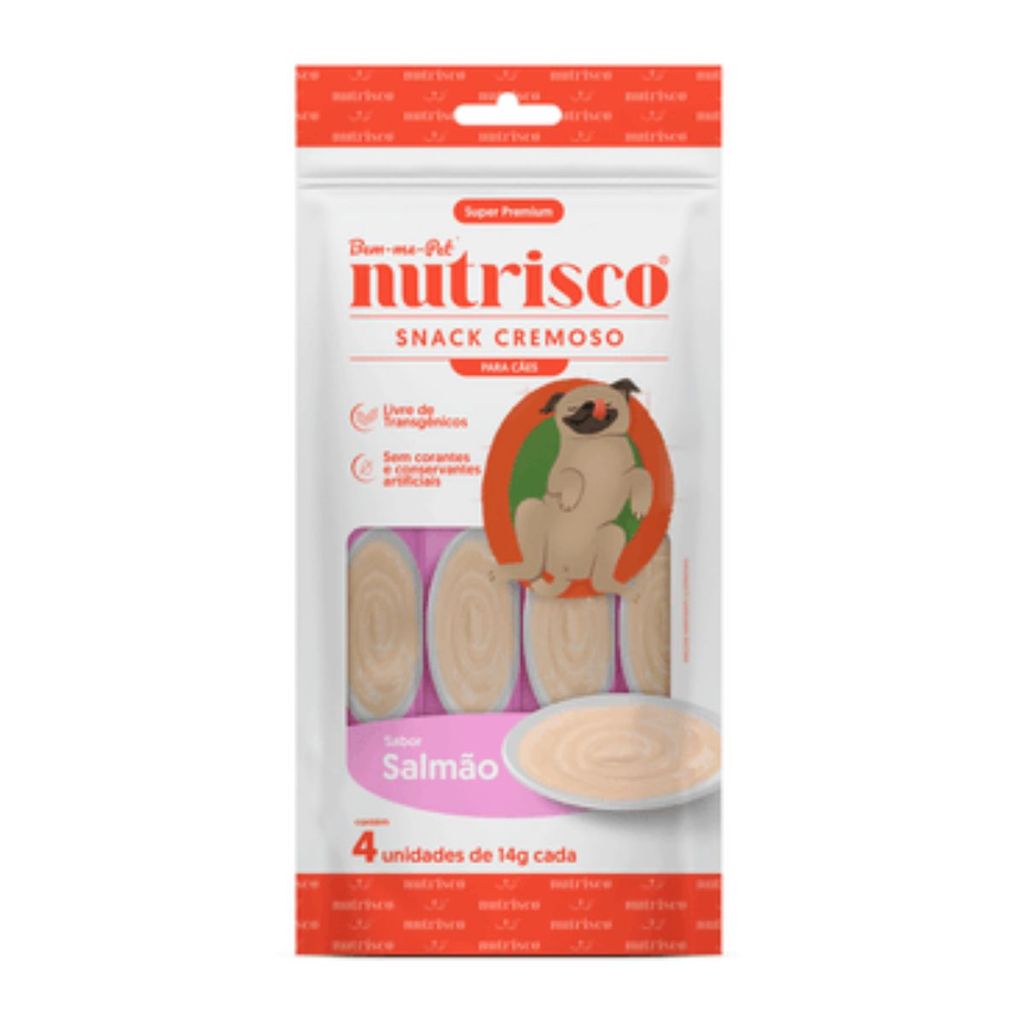 Petisco Snack Cremoso Nutrisco P/ Cães Adultos/Filhotes Salmão 56g