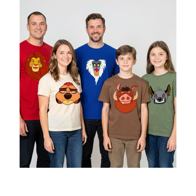 Camiseta [Exclusiva] Rei Leão Personagens Safari Simba Scar Nala Timão Pumba - Unissex Algodão - TAM 2 ao G5