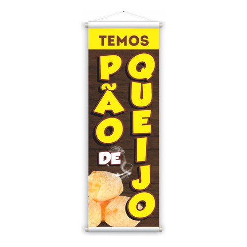 Banner Pão De Queijo Comprido Lanchonete 1 x 0,30 cm