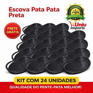 Kit 24 Escova pata preta profissional para cabelos crespos e lisos, uso diário em Oferta na Shopee