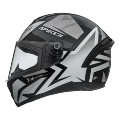 CAPACETE MOTOCICLISTA PEELS SPIKE 2 1ST PRETO PRATA BRILHANTE