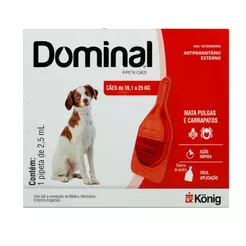 Dominal Pipeta Para Cães de 10,1 a 25Kg 1X Pipeta de 2,5ML