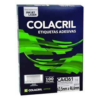 Etiqueta Impressora A4 63,5 X 46,6MM 100 FLS CA4361 Colacril em Oferta na Shopee