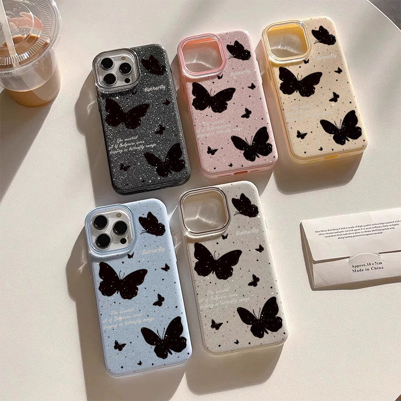 Capa De Doces Para Samsung A17 A07 A26 A06 A16 A54 A05 A15 A14 A13 A12 A32 A34 A52 A55 A54 Borboleta Preta UYI