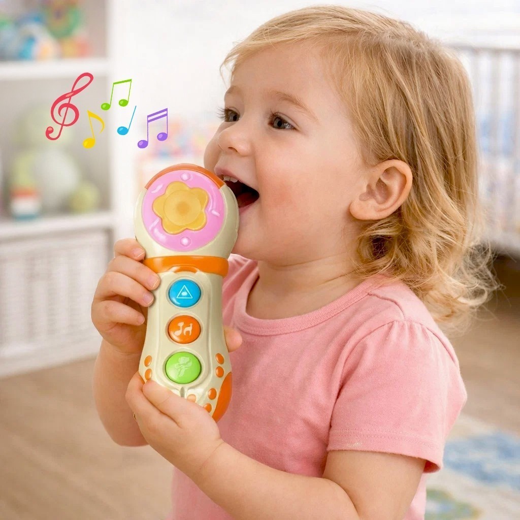 Microfone Musical Infantil Mini Brinquedo Som Portátil Diversão Crianças Presente Achadinhos