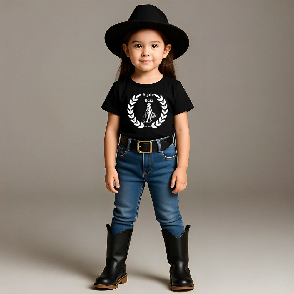 Camiseta Country Infantil Blusinha Manga Curta Estampada 100% Algodão Camiseta Infantil Unissex
