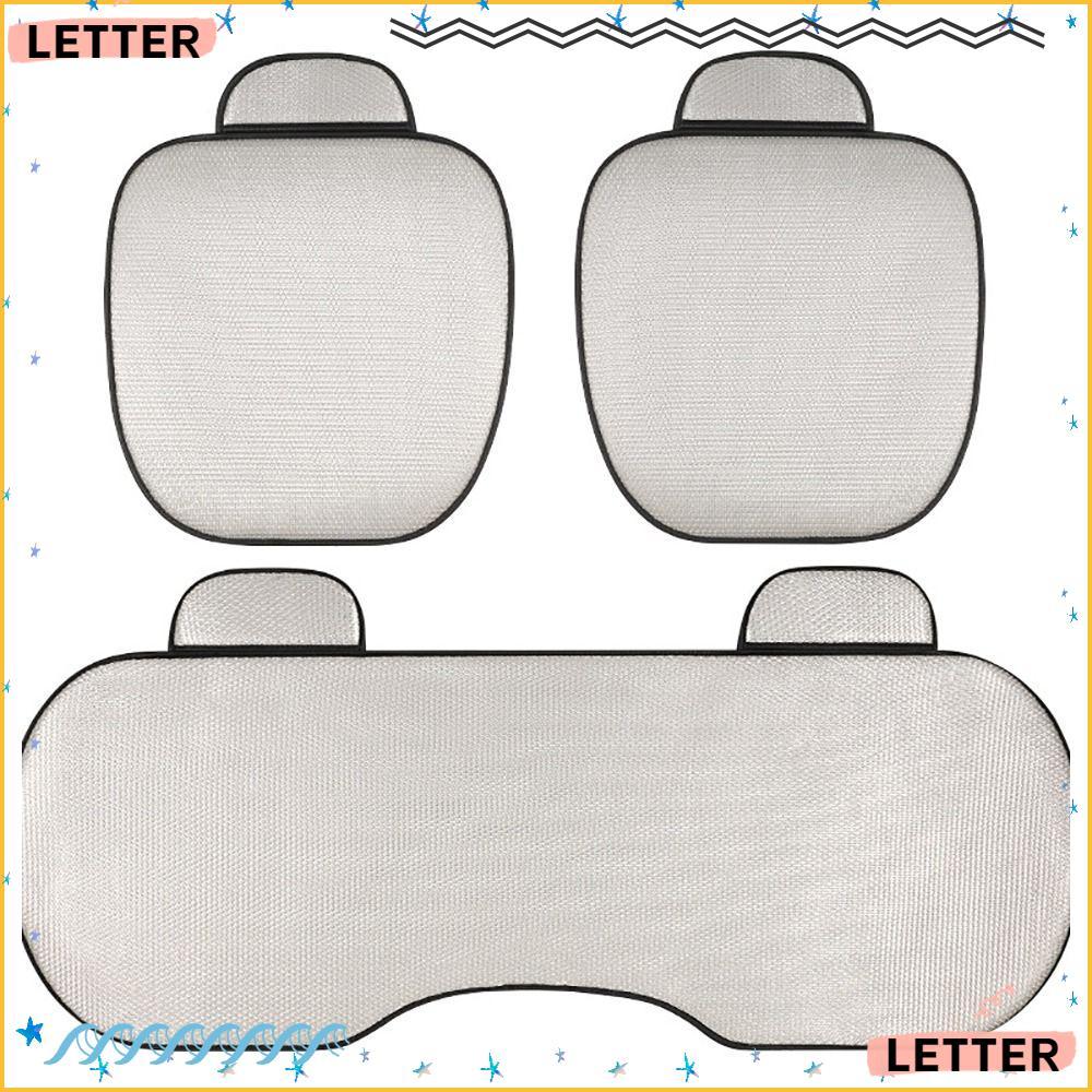 Carta Tapete De Assento Fresco Para Carro , Almofada De Cor Sólida De Seda Gelada Dianteira/Traseira Respirável