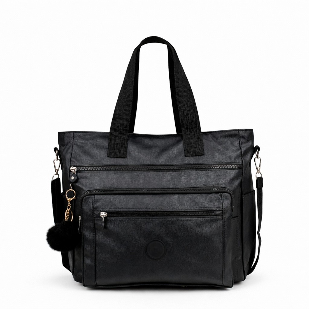 Bolsa Feminina Nylon Impermeável Grande Metalizada Tote Ombro Transversal Bolsos Zíper Trabalho Viagem