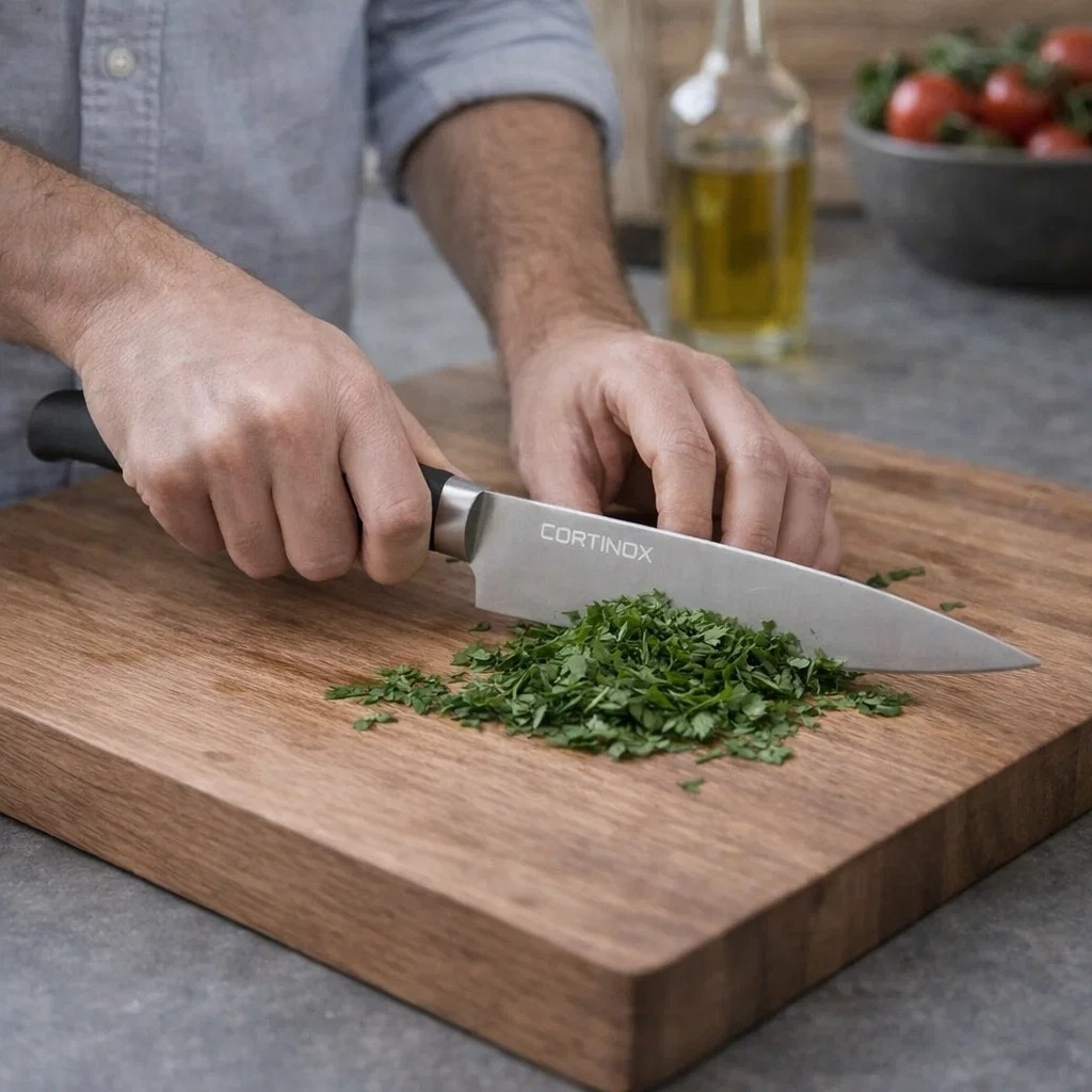 Faca Corte Grande Aço Inoxidável Lâmina 33cm Cabo Ergonômico Profissional Cozinha Achadinhos