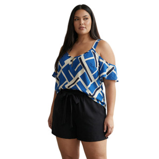 Blusa Plus Size Crepinho Estampado Moda Casual Verão em Oferta na Shopee