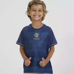 Camiseta Flamengo Frequencia Infantil Azul Marinho