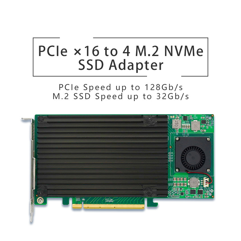 Adaptador 4 M . 2 NVMe SSD PCIe x16 Com Interruptor PLX 8747 PCI Express 3.0 x16 Para 4 Portas Placa Adaptadora-- STC PE