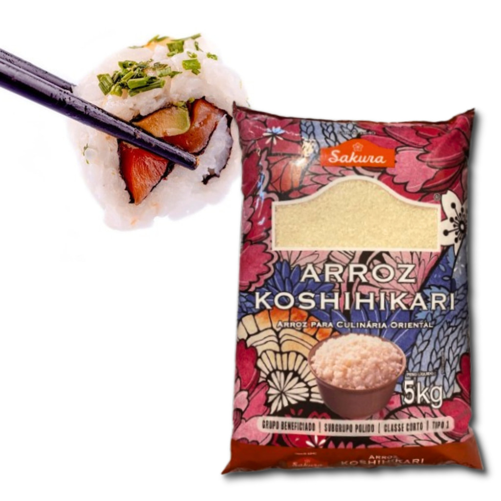 Arroz Grão Curto Koshihikari Sakura Para Sushi 5Kg em Oferta na Shopee