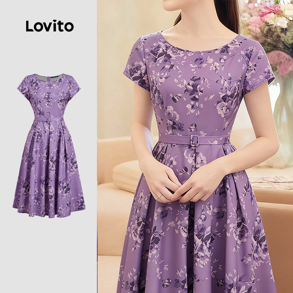 Lovito Elegante Vestido Plissado Primavera/verão para Mulheres L171ED338