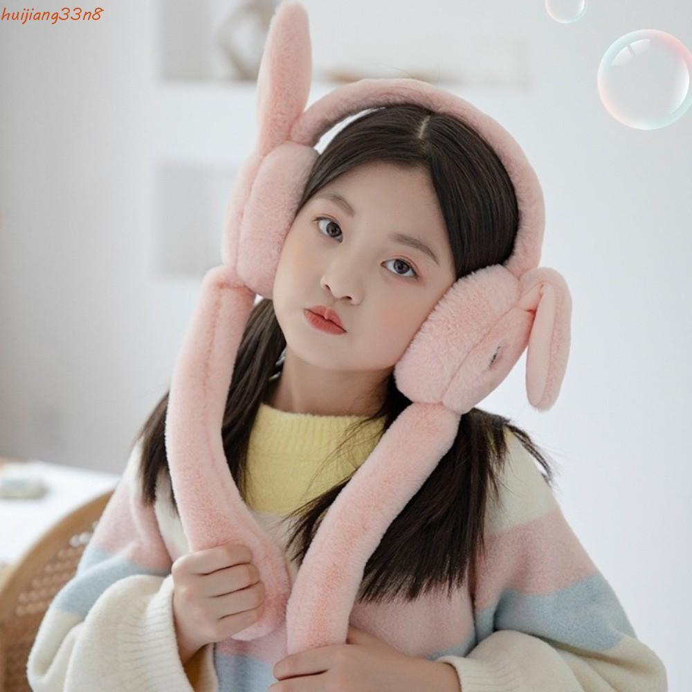 HUIJIANG Protetores De Orelha De Pelúcia , Inverno De Desenho Animado De Coelho , Imitação De Pele Fofa Engrossar Manter